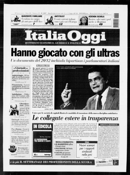 Italia oggi : quotidiano di economia finanza e politica